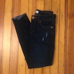 Loft: dark blue skinny jeans